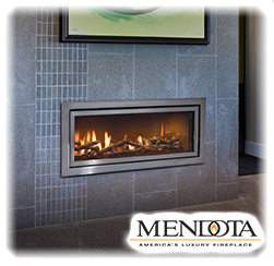 Mendota ML39 Fullview Modern Linear Gas Fireplace with Grace Traditions Front - Poulsen Ace Hardware & General Store - Eaton, Colorado