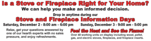Stove and Fireplace Information Days