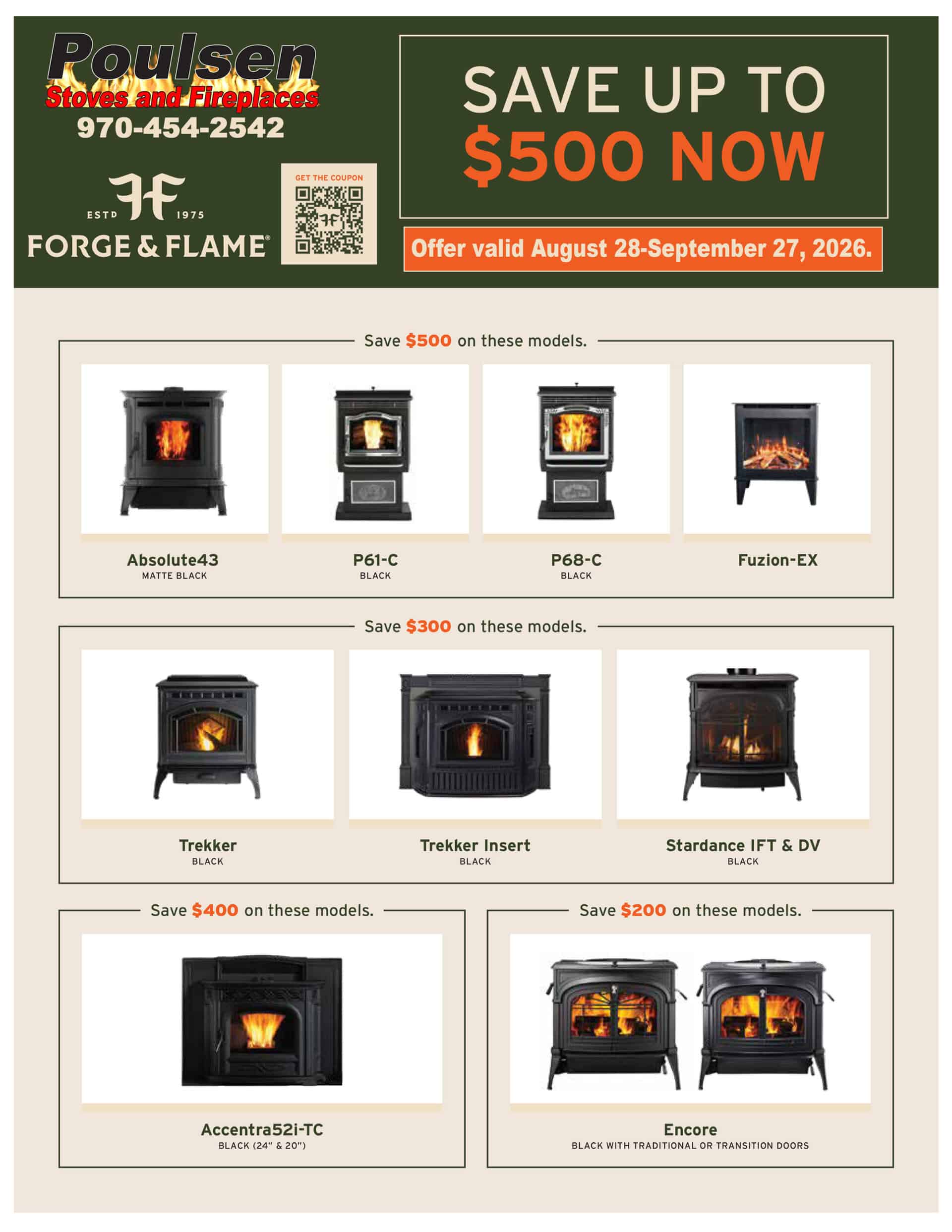 Forge & Flame Fall Stove and Fireplace Insert Promotion